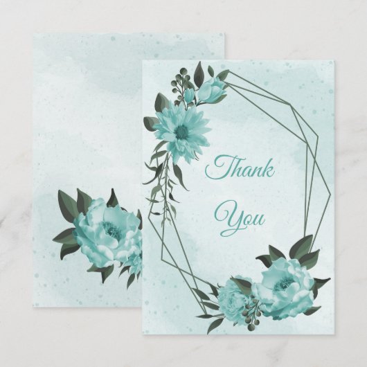 Blütengrün botanisch dankeskarte (Vorne/Hinten)