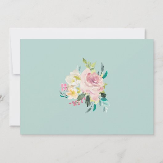 Blütengrün Eukalyptus Brautparty Einladung (Rückseite)