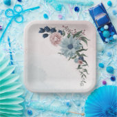 Blütengrün-Hochzeit in rosa staubblauer Marineblau Pappteller (Party)