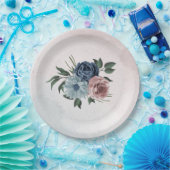 Blütengrün-Hochzeit in rosa staubblauer Marineblau Pappteller (Party)