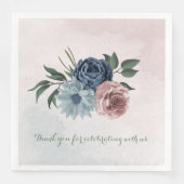 Blütengrün-Hochzeit in rosa staubblauer Marineblau Serviette (Vorderseite)