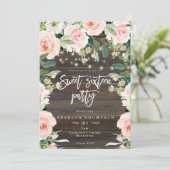 Blütengrün-Lichter, modern, süß 16 Einladung (Stehend Vorderseite)