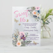 Blütengrün mit blühender Blüte Einladung (Stehend Vorderseite)