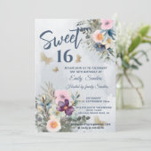 Blütengrün mit blühender Blüte Einladung (Stehend Vorderseite)