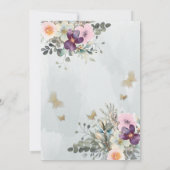 Blütengrün mit blühender Blüte Einladung (Rückseite)