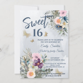 Blütengrün mit blühender Blüte Einladung