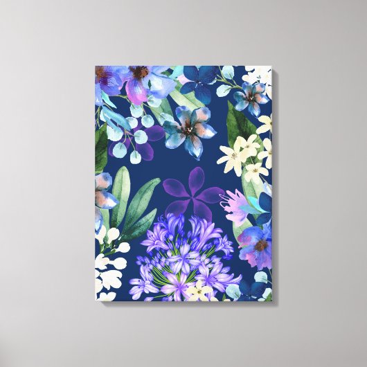 Blütengrün mit botanischem Blattwerk Leinwanddruck (Vorderseite)