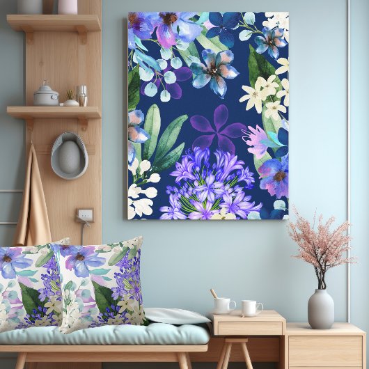 Blütengrün mit botanischem Blattwerk Leinwanddruck