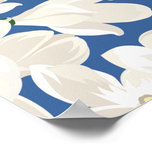 Blütengrün mit botanischem Blattwerk Poster (Ecke)