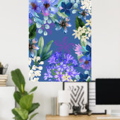 Blütengrün mit botanischem Blattwerk Poster (Heimbüro)