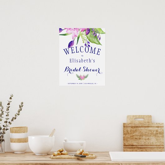 Blütengrün-rosa-Brautparty Poster (Küche)