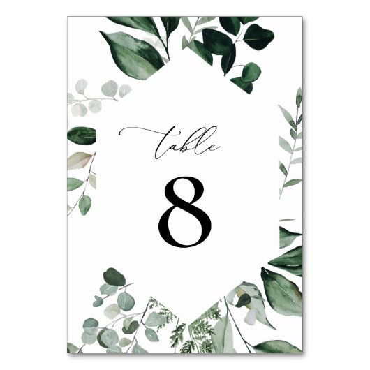 Blütengrün Tischnummer (Vorderseite)
