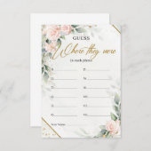 Blütengrün und goldener Rahmen Wo sie waren Begleitkarte (Vorne/Hinten)