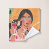 Blütengrün und rosa, alles bedruckt badhandtuch set (Waschlappen)