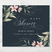 Blütengrüne Blumenstrümpfe Babydusche Bierflaschenetikett (Einzelnes Label)