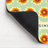 Blütengrüner Senf Gelb Retro-Blume Mousepad (Ecke)