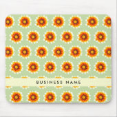 Blütengrüner Senf Gelb Retro-Blume Mousepad (Vorne)
