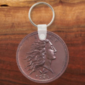 Blütenhaar mit großem Cent Schlüsselanhänger (Vorderseite)