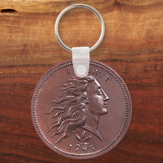 Blütenhaar mit großem Cent Schlüsselanhänger (Vorderseite)