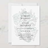 Blütenhandgefühl in weißem gotischem Blumenkohl Einladung (Vorderseite)