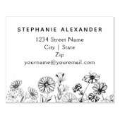 Blütenhandgezeichnete Gänse und wild lebende Blume Gummistempel (Prägung)