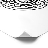 Blütenhandgezogenes Mandala Erwachsenenfarben Poster (Ecke)