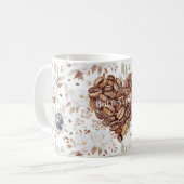 Blütenherz aus Kaffeebohnen Kaffeetasse (Vorderseite Links)