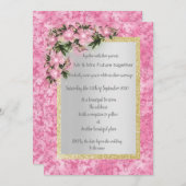 Blütenhochzeit aus rosa Marmor mit rosafarbenem Go Einladung (Vorne/Hinten)