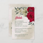 Blütenhochzeit Begleitkarte (Vorne/Hinten)