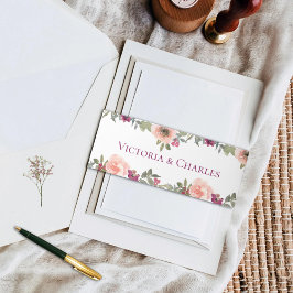 Blütenhochzeit Einladungsbanderole