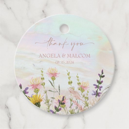 Blütenhochzeit Geschenkanhänger (Vorderseite)