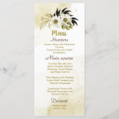 Blütenhochzeit in Braungold Menükarte (Vorderseite)