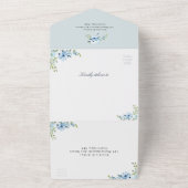 Blütenhochzeit in hellblau all in one einladung (Außenbereich)