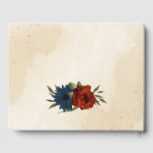 Blütenhochzeit in Orange und Marineblau Gästebuch (Rückseite)