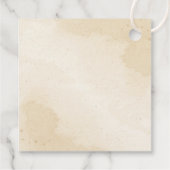 Blütenhochzeit in Orange und Marineblau Geschenkanhänger (Rückseite)