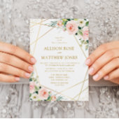 Blütenhochzeit in Rosa Einladung