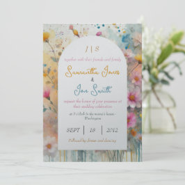 Blütenhochzeit in Rosa Einladung