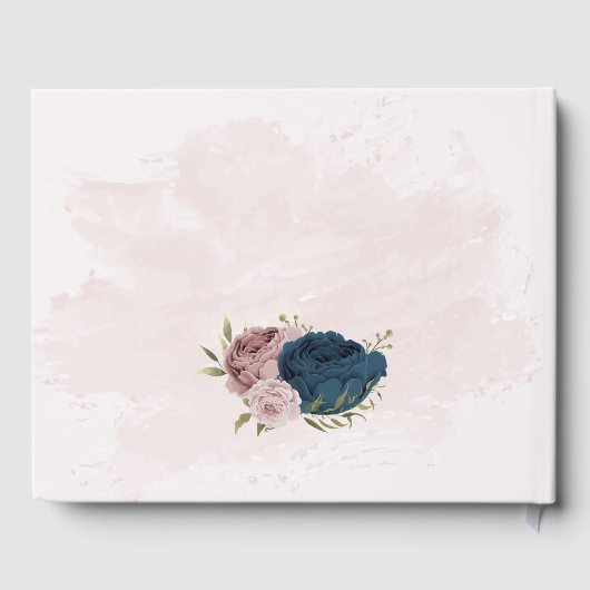 Blütenhochzeit in Rosa Gästebuch (Rückseite)