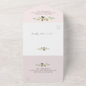 Blütenhochzeit in Rosa und Weiß All In One Einladung (Außenbereich)