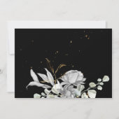 Blütenhochzeit in Silbergold Einladung (Rückseite)