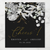 Blütenhochzeit in Silbergold Weinetikett (Einzelnes Label)