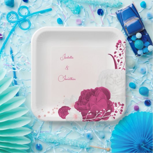 Blütenhochzeit Pappteller (Party)