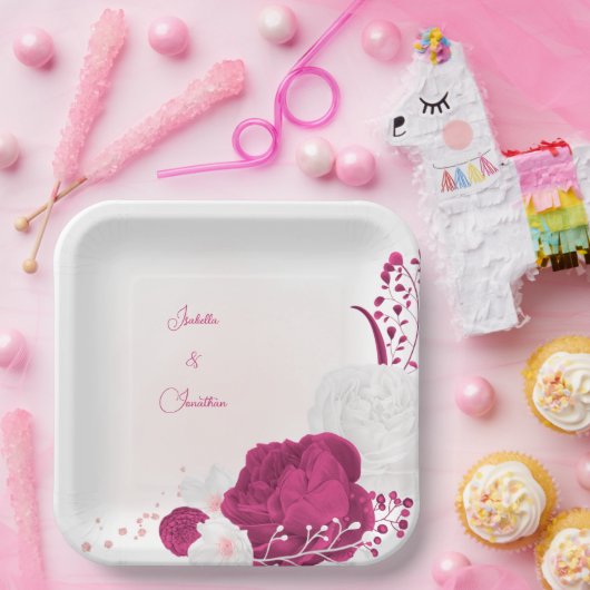 Blütenhochzeit Pappteller (Party)