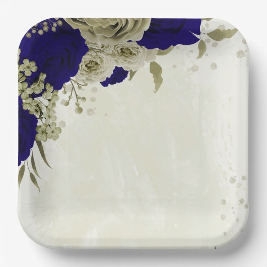 Blütenhochzeit Pappteller (Vorderseite)