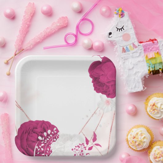 Blütenhochzeit Pappteller (Party)