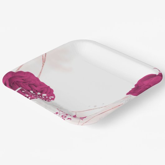 Blütenhochzeit Pappteller (Gewinkelt)