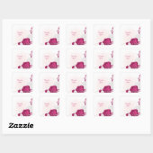 Blütenhochzeit Quadratischer Aufkleber (Blatt)