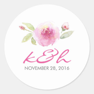 Blütenhochzeit Runder Aufkleber