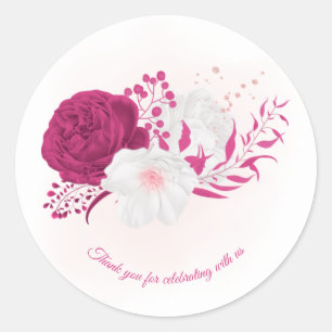 Blütenhochzeit Runder Aufkleber