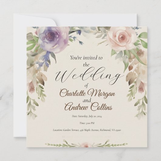 Blütenhochzeit Save The Date (Vorderseite)